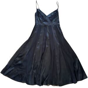 Diane von Furstenberg Black Silk Dress - A-Line Spaghetti Strap Dress – Sz 0